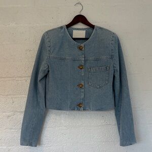 Citizens Of Humanity Light Blue Cropped Denim Jacket